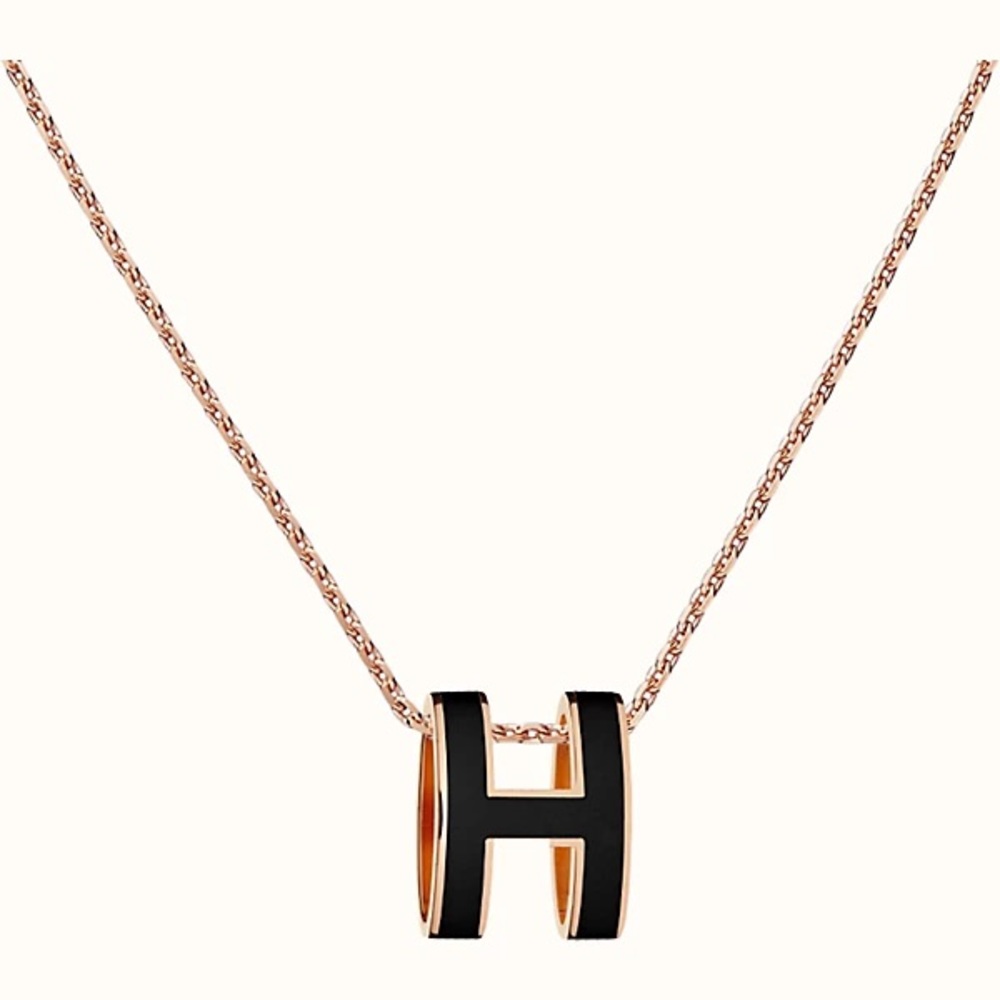 HERMÈS Black Pop H Necklace